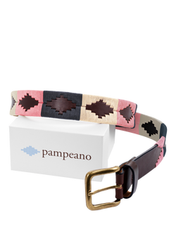 Pampeano Dulce Leather Belt, Blue/Cream/Pink - view 2, Blue/Cream/Pink