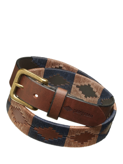 Pampeano Jefe Leather Belt, Blue/Brown, Blue/Brown