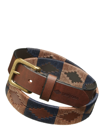 Pampeano Jefe Leather Belt, Blue/Brown, Blue/Brown