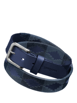 Pampeano Ondas Leather Belt, Blue, Blue