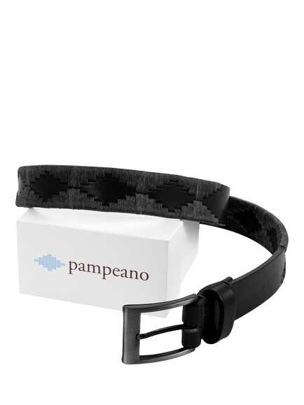Pampeano Bordado Leather Belt - view 2, Black