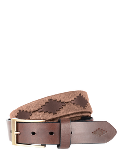 Pampeano Bordado Leather Belt, Brown