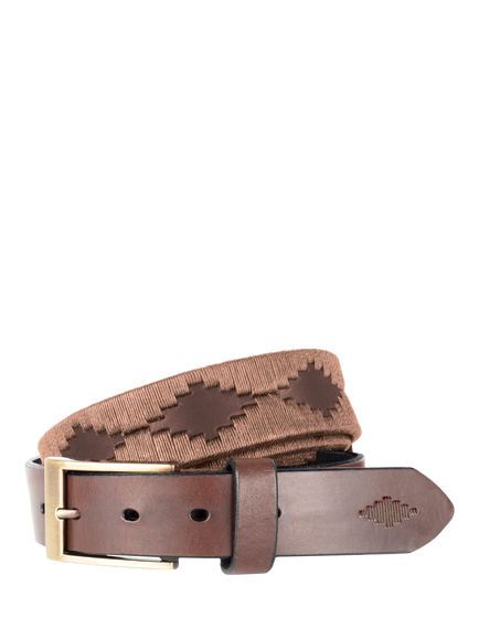 Pampeano Bordado Leather Belt, Brown