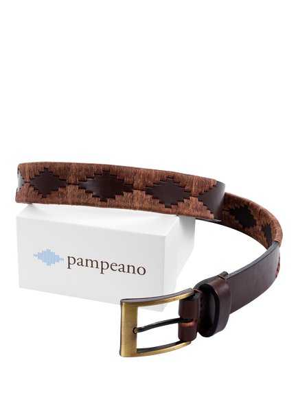 Pampeano Bordado Leather Belt - view 2, Brown