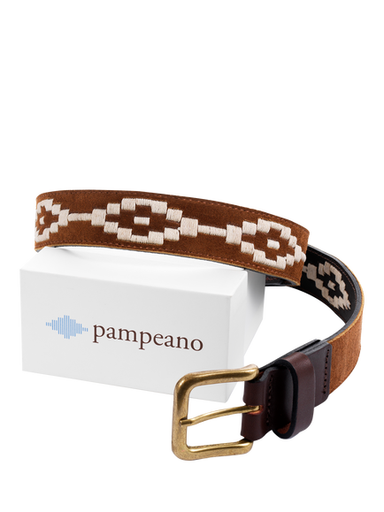 Pampeano Confianza Leather & Suede Belt, Tan - view 2, Tan