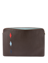 Pampeano Leather Folio Case for Laptops up to 14.5inches, Brown