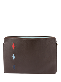 Pampeano Leather Folio Case for Laptops up to 14.5inches, Brown