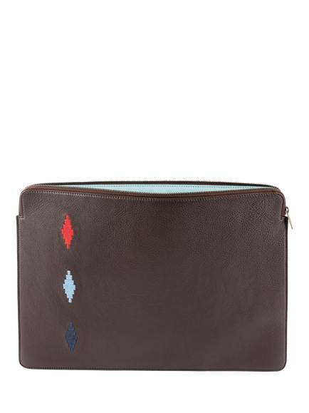 Pampeano Leather Folio Case for Laptops up to 14.5inches, Brown