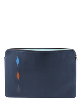 Pampeano Leather Folio Case for Laptops up to 14.5inches, Navy