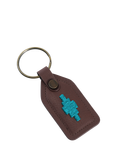 Pampeano Chapa Leather Tag Keyring, Brown/Blue