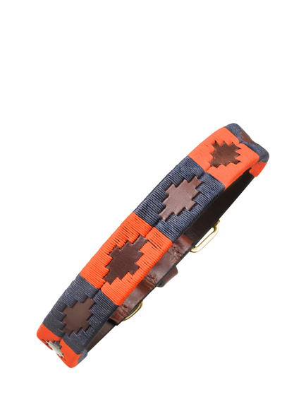 Pampeano Audaz Leather Dog Collar, Orange, Orange