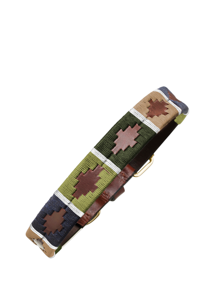 Pampeano Caza Leather Dog Collar, Green
