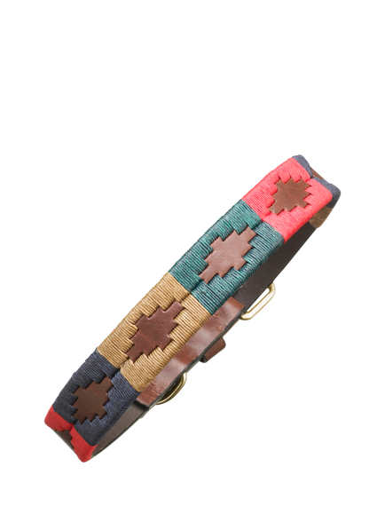 Pampeano Navidad Leather Dog Collar, Multi, Multi