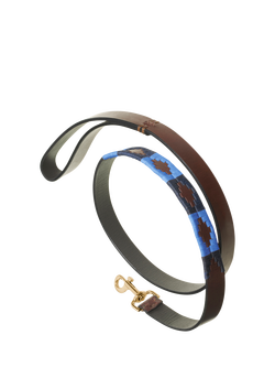Pampeano Azules Leather Dog Lead, Blue, Blue