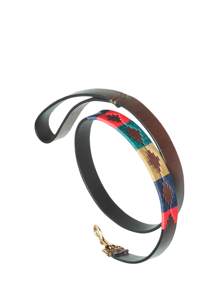 Pampeano Navidad Leather Dog Lead, Multi