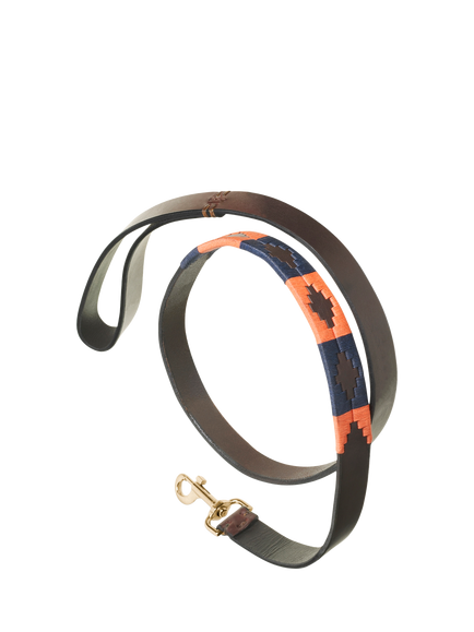 Pampeano Pampa Leather Dog Lead, Red/Blue, Red/Blue
