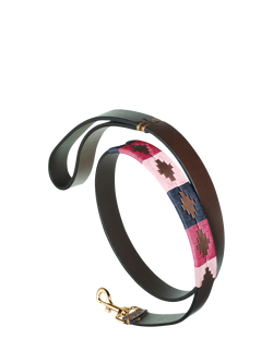 Pampeano Petalo Leather Dog Lead, Pink/Blue, Pink/Blue