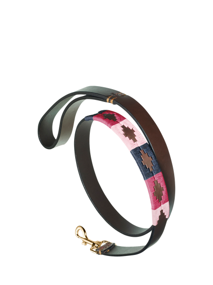 Pampeano Petalo Leather Dog Lead, Pink/Blue, Pink/Blue