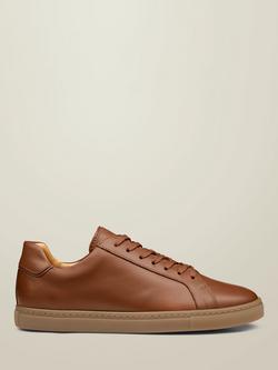 Charles Tyrwhitt Leather Lace Up Trainers, Dark Tan