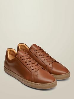 Charles Tyrwhitt Leather Lace Up Trainers - view 2, Dark Tan