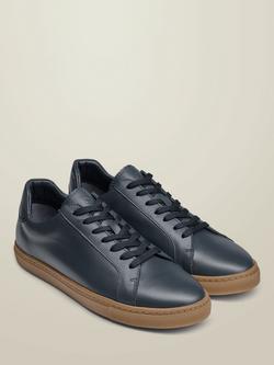 Charles Tyrwhitt Leather Lace Up Trainers - view 2, Navy