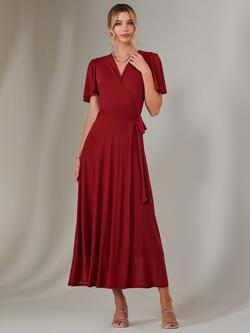 Joli Moi Wrap Maxi Dress, Brick Red, Brick Red