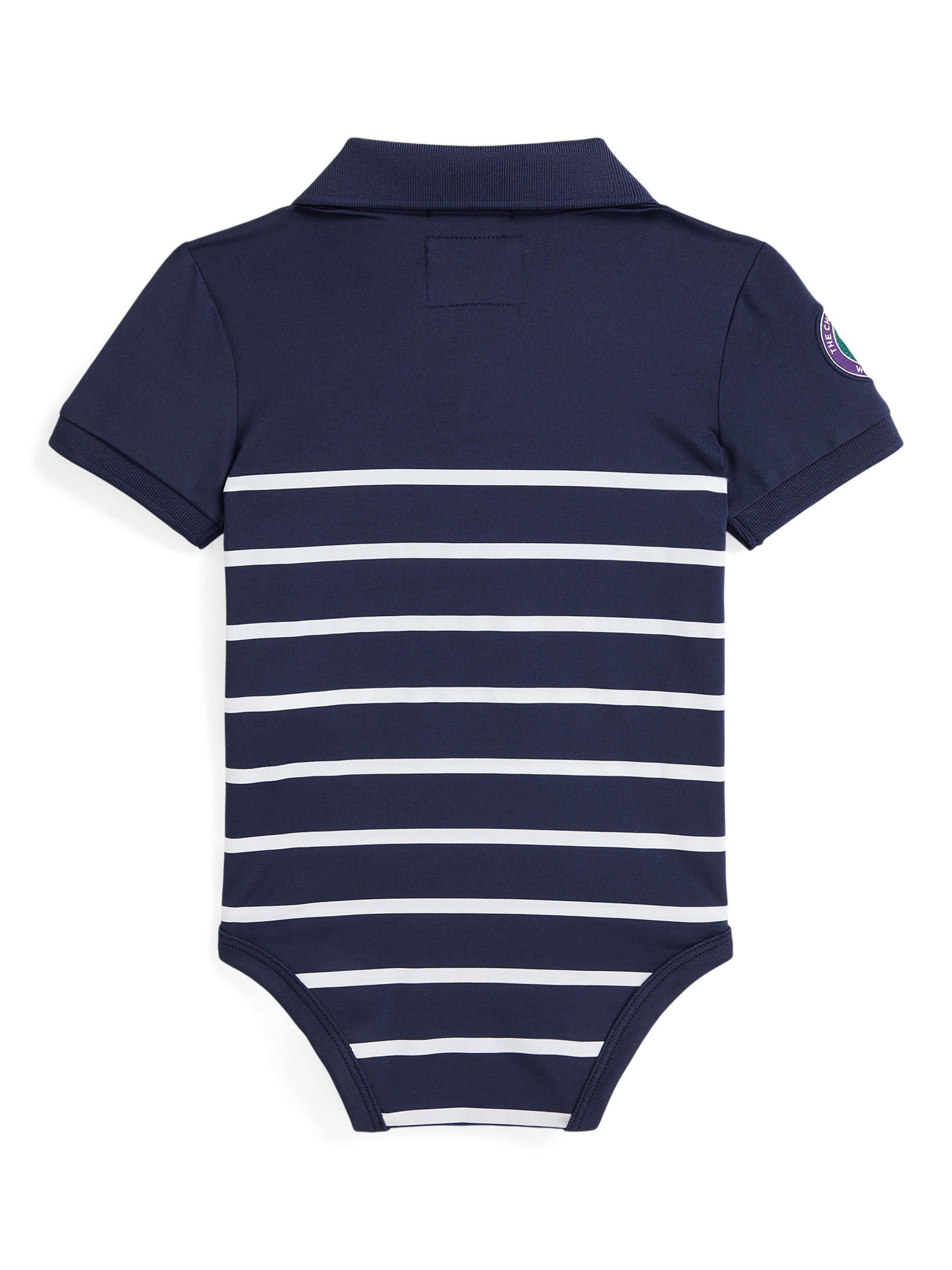 Product image 2 of 3, which shows Ralph Lauren Baby Wimbledon Ball Boy Polo Bodysuit, Ceramic White, 3 months