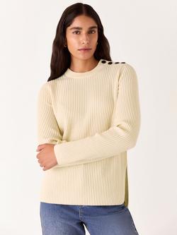 Whistles Button Detail Longline Cardigan, Ivory, Ivory