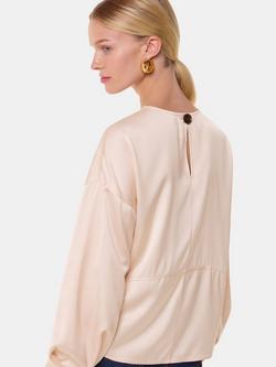 Whistles Demi Satin Blouse, Champagne - view 2, Champagne