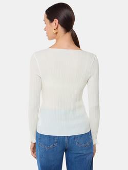 Whistles Elsa Plisse Top - view 2, Ivory