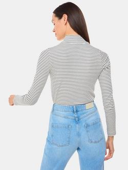 Whistles Stripe Rib Polo Top, Ivory/Multi - view 2, Ivory/Multi