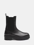 HUSH Chunky Leather Chelsea Boots, Black