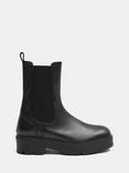 HUSH Chunky Leather Chelsea Boots, Black