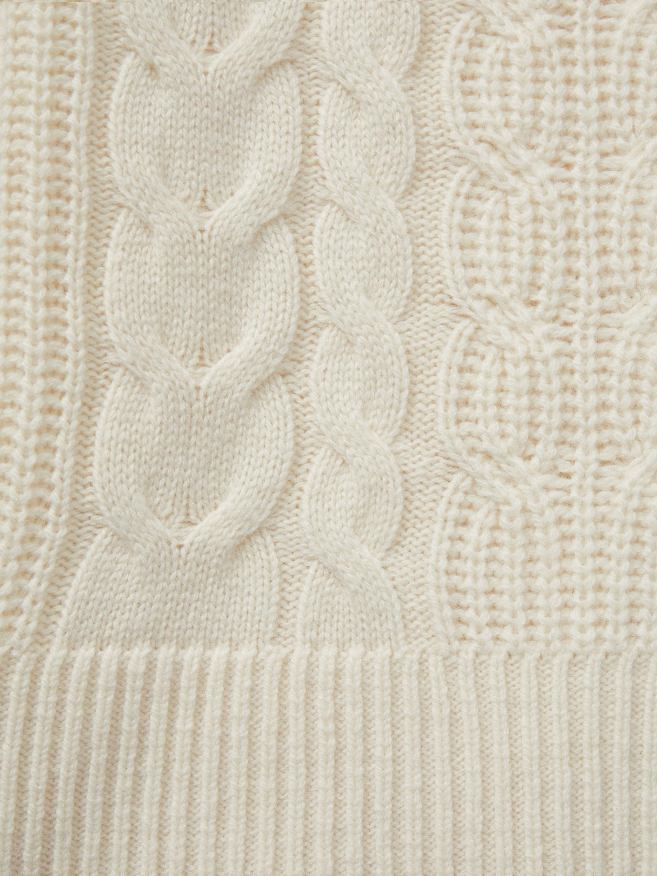 Product image 4 of 4, which shows Reiss Kids' Mimi Wool Blend Roll Neck Jumper Dress, Cream, 5-6 years