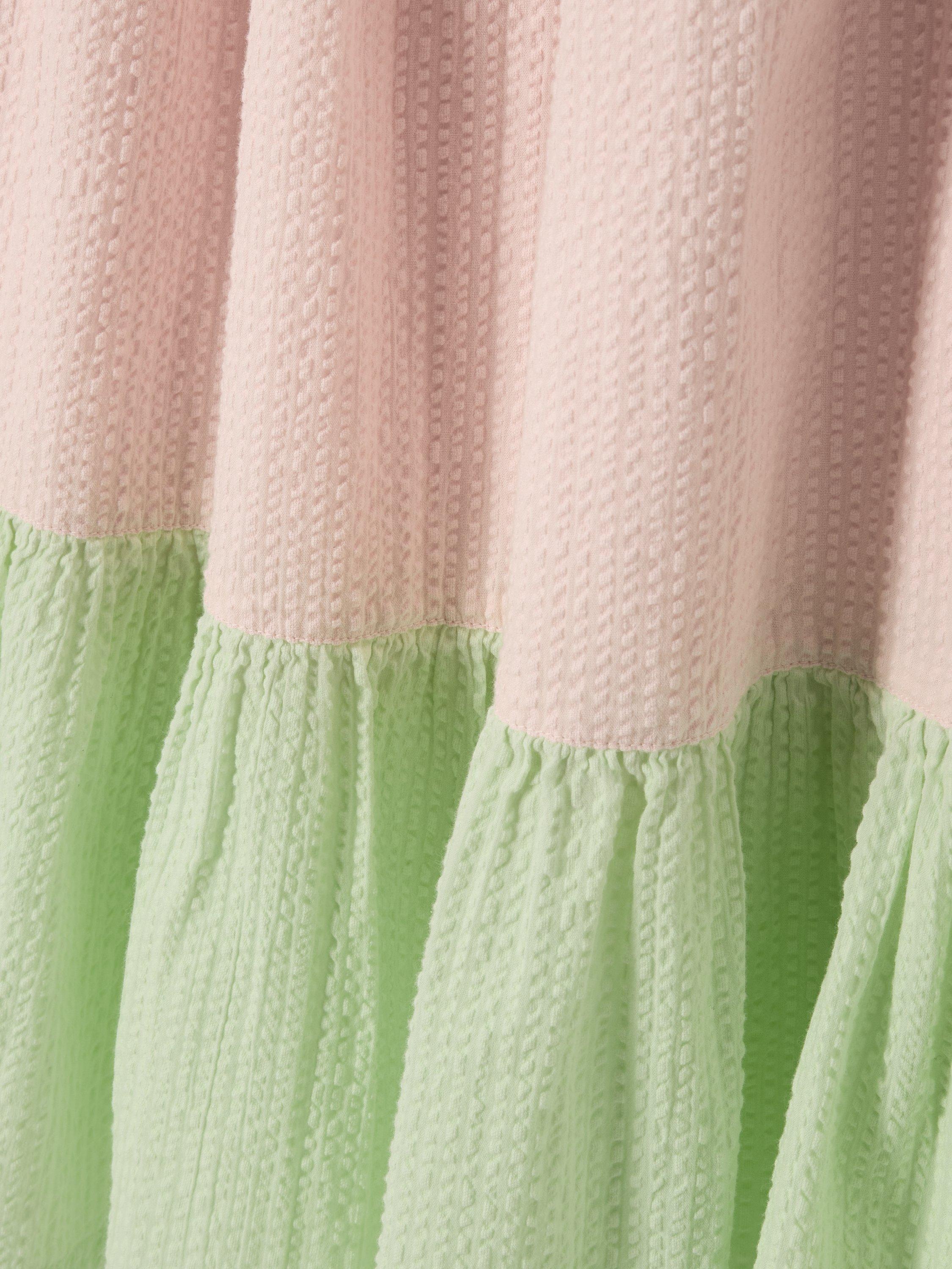 Product image 7 of 7, which shows John Lewis Kids' Colour Block Tiered Dress, Pink, Green, 2 years