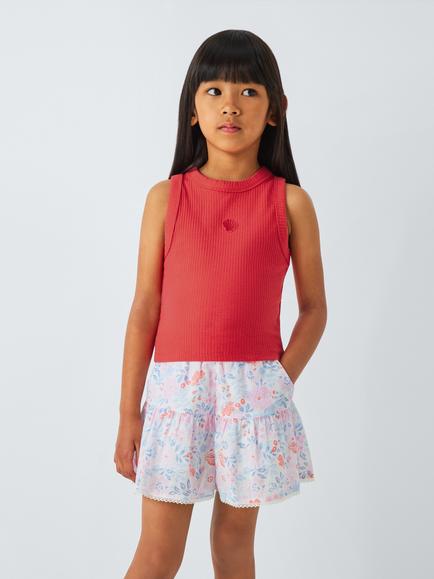 John Lewis Kids' Shell/Stripe Racerback Vest Tops, Pack of 3, Multi - view 2, Multi