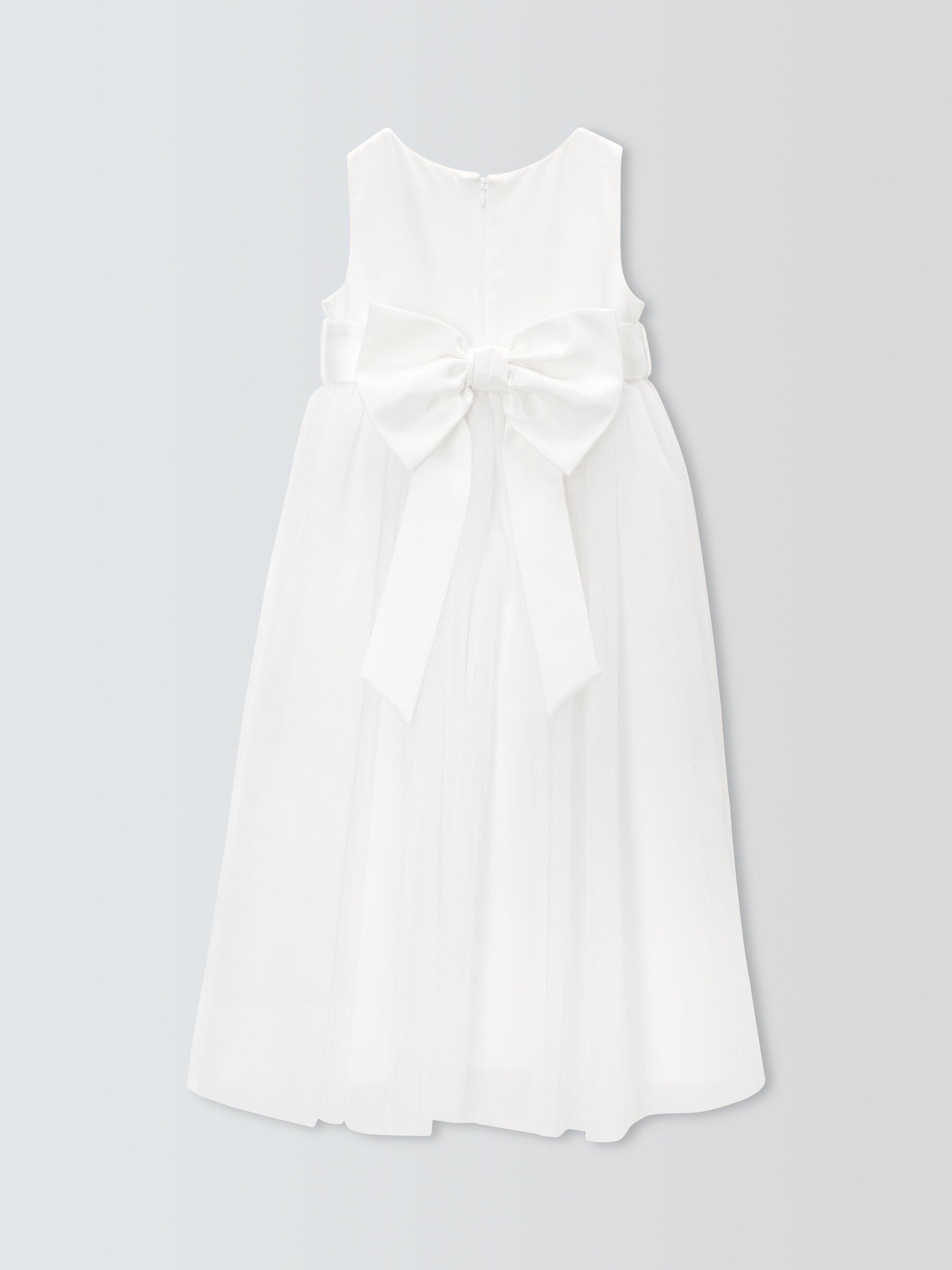 Product image 3 of 7, which shows John Lewis Heirloom Collection Kids' Sparkle Tulle Bridesmaid Dress, White, 2 years