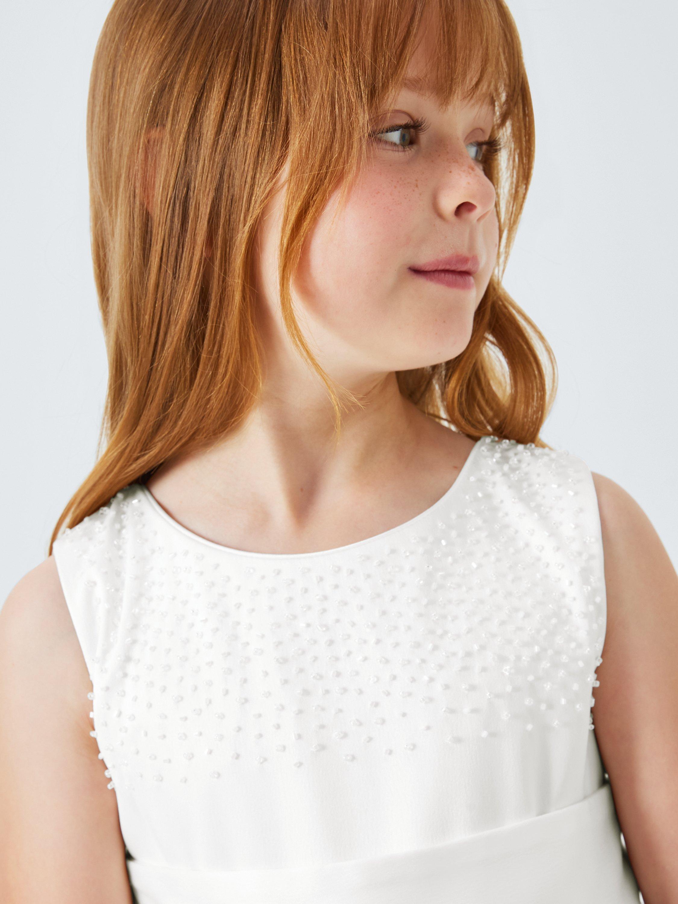 Product image 5 of 7, which shows John Lewis Heirloom Collection Kids' Sparkle Tulle Bridesmaid Dress, White, 2 years