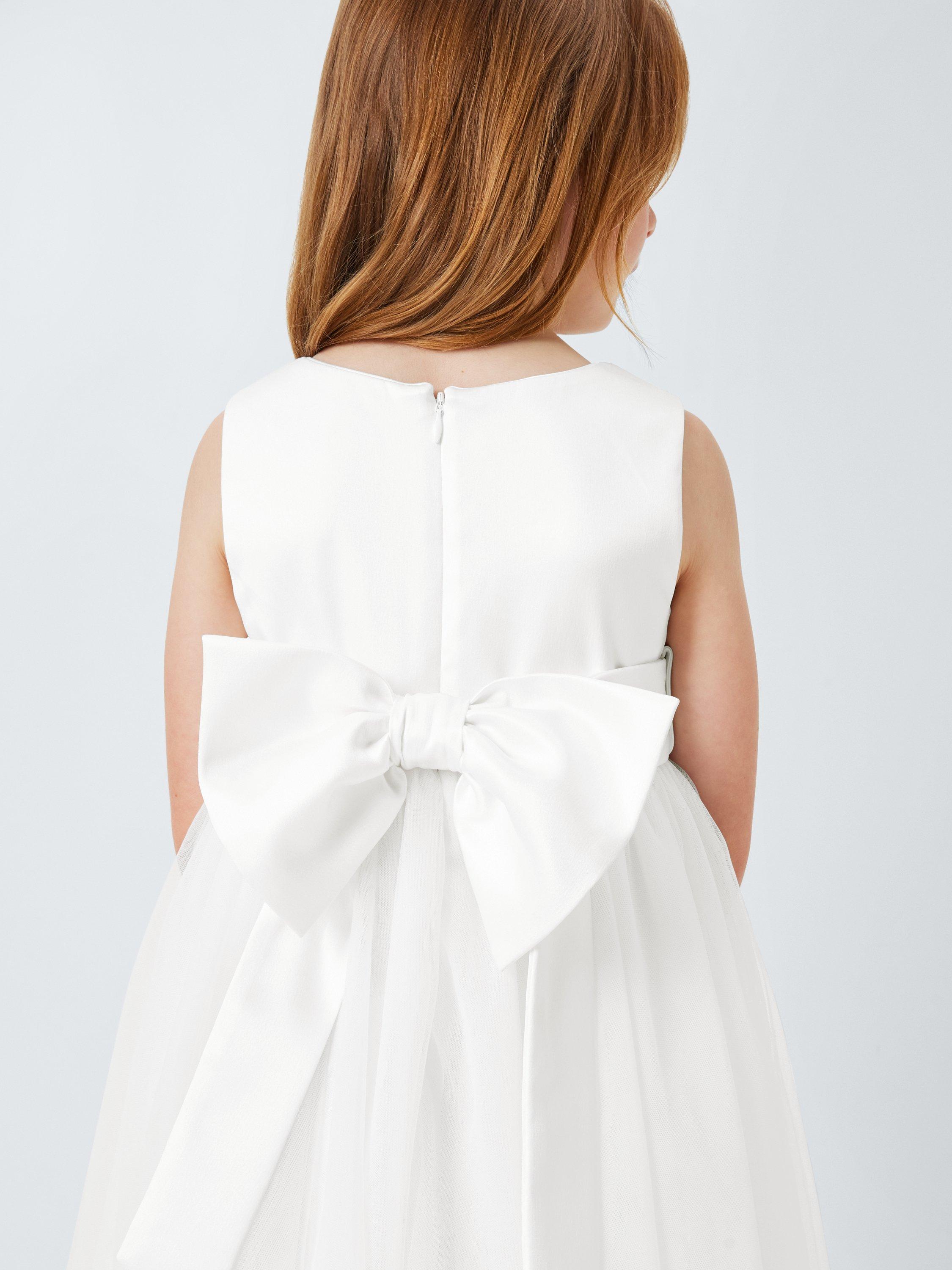 Product image 6 of 7, which shows John Lewis Heirloom Collection Kids' Sparkle Tulle Bridesmaid Dress, White, 2 years