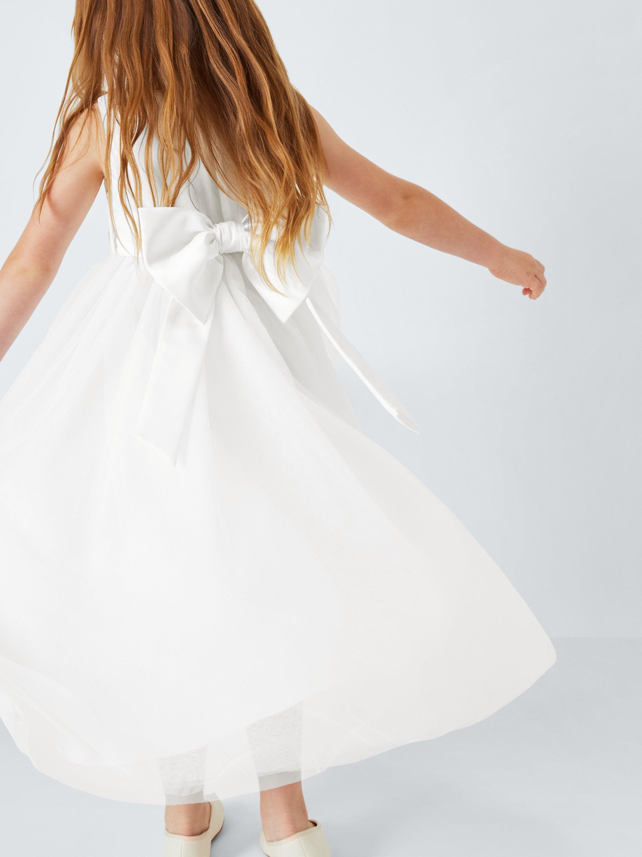 Product image 7 of 7, which shows John Lewis Heirloom Collection Kids' Sparkle Tulle Bridesmaid Dress, White, 2 years