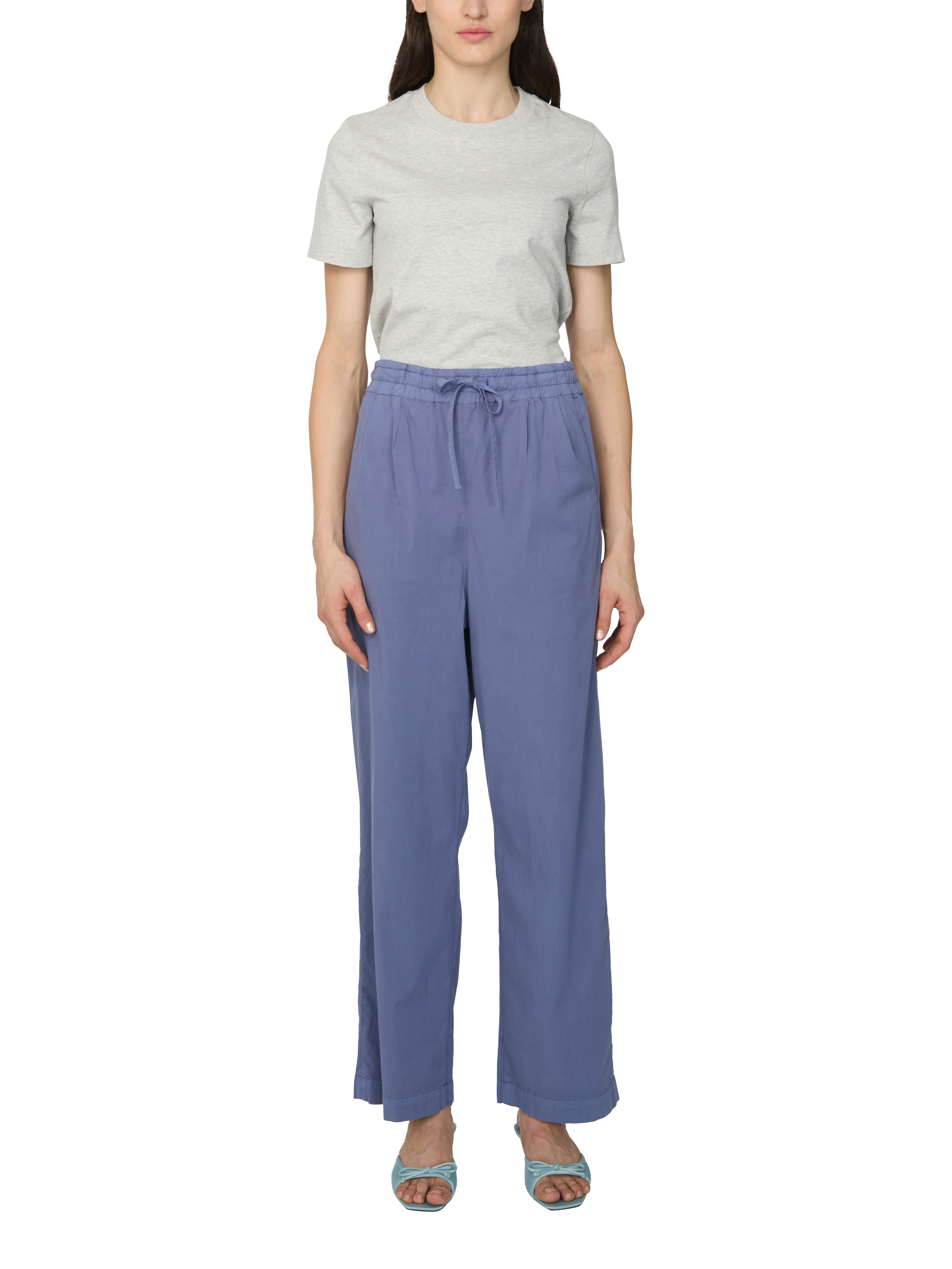 Product image 1 of 2, which shows REIKO Gabrielle Straight Chino Trousers, Navy, XS