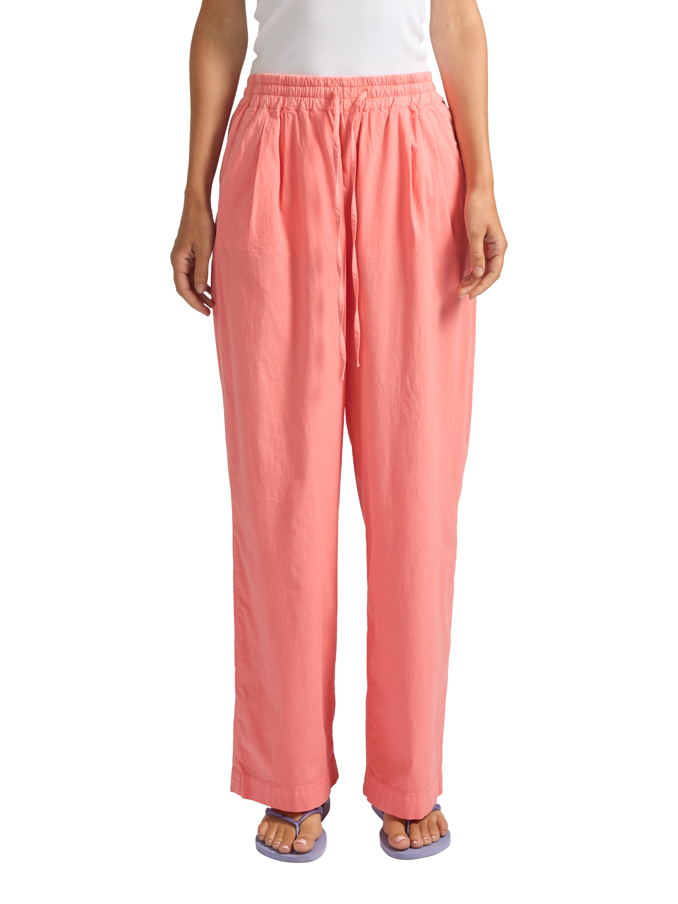 Product image 1 of 3, which shows REIKO Gabrielle Straight Chino Trousers, Pink, XS