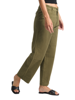REIKO Lio Topstitch Pocket Chino Trousers - view 2, Khaki