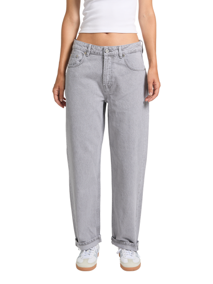 REIKO Palma Low Rise Jeans, Light Grey, Light Grey
