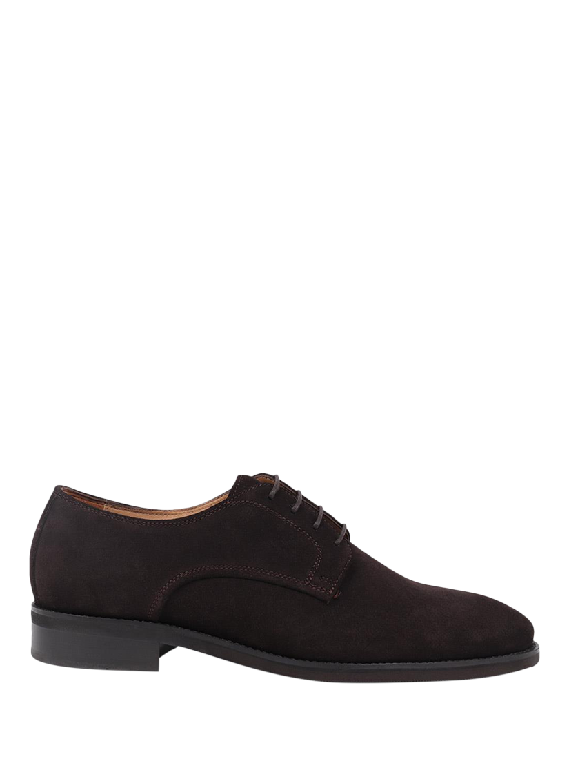 Jones Bootmaker Maison Suede Lace-Up Shoes, Dark Brown