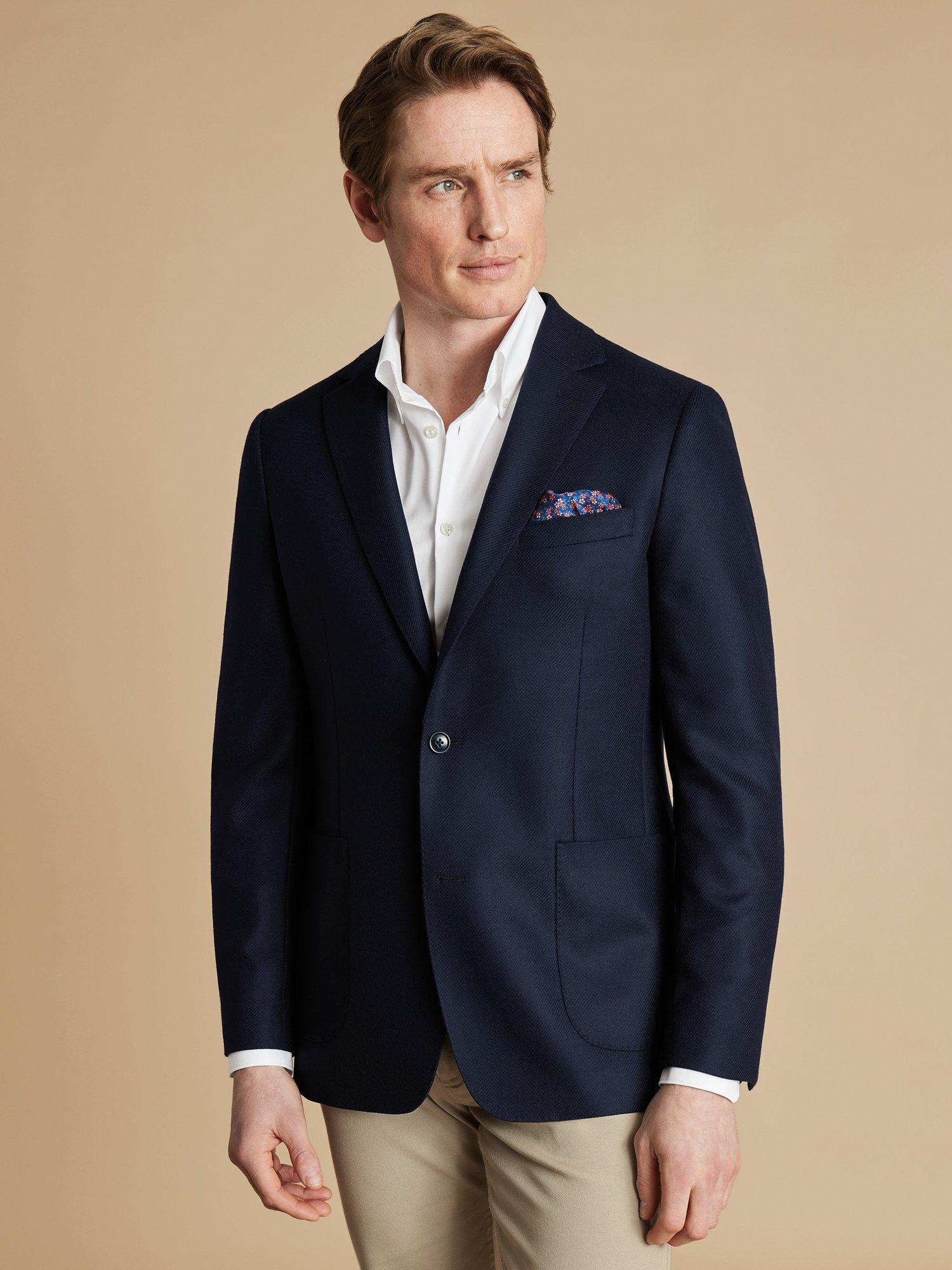 Charles Tyrwhitt Wool & Silk Blend Blazer, French Navy