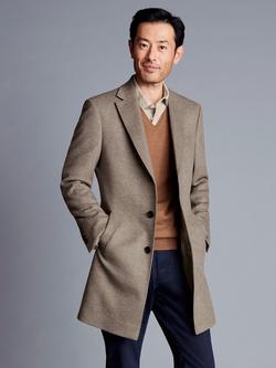 Charles Tyrwhitt Merino Wool Overcoat, Oatmeal, Oatmeal