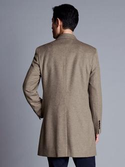 Charles Tyrwhitt Merino Wool Overcoat, Oatmeal - view 2, Oatmeal
