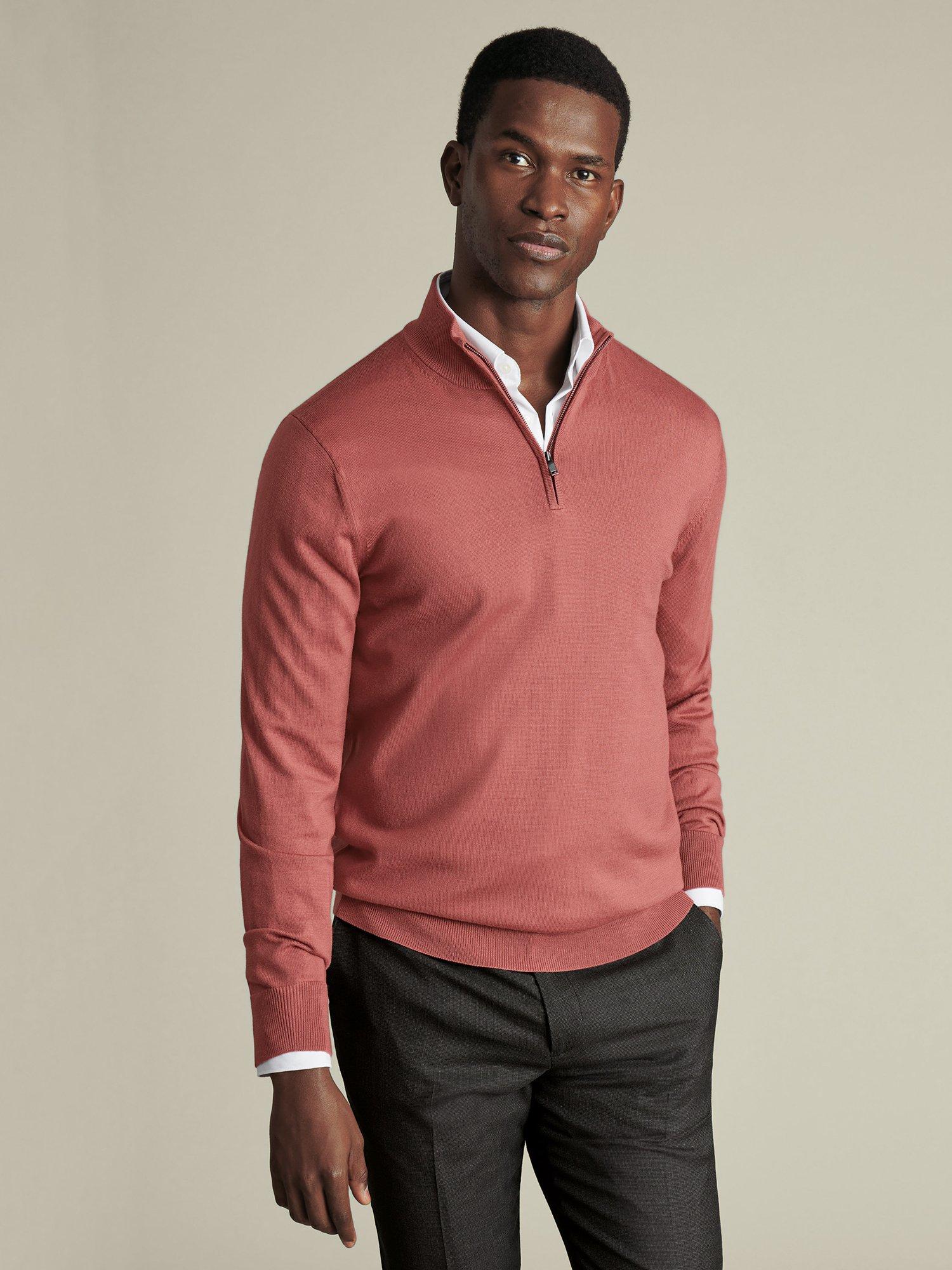 Charles Tyrwhitt Merino Wool Zip Neck Jumper