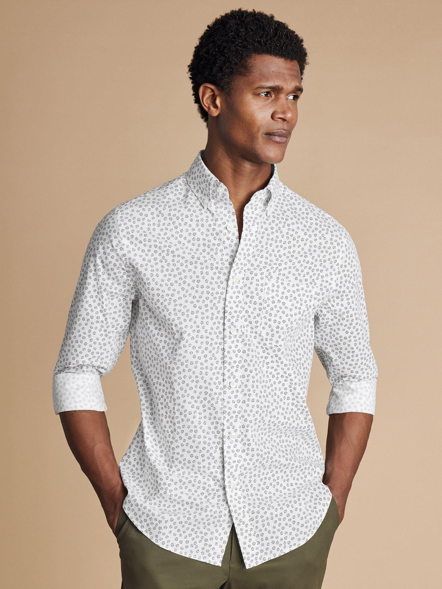 Charles Tyrwhitt Cotton Slim Fit Print Shirt, White